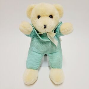 White Bear Plush Waffle Weave Rattle Baby Toy Stuffed Animal Vtg 2002 Discovery